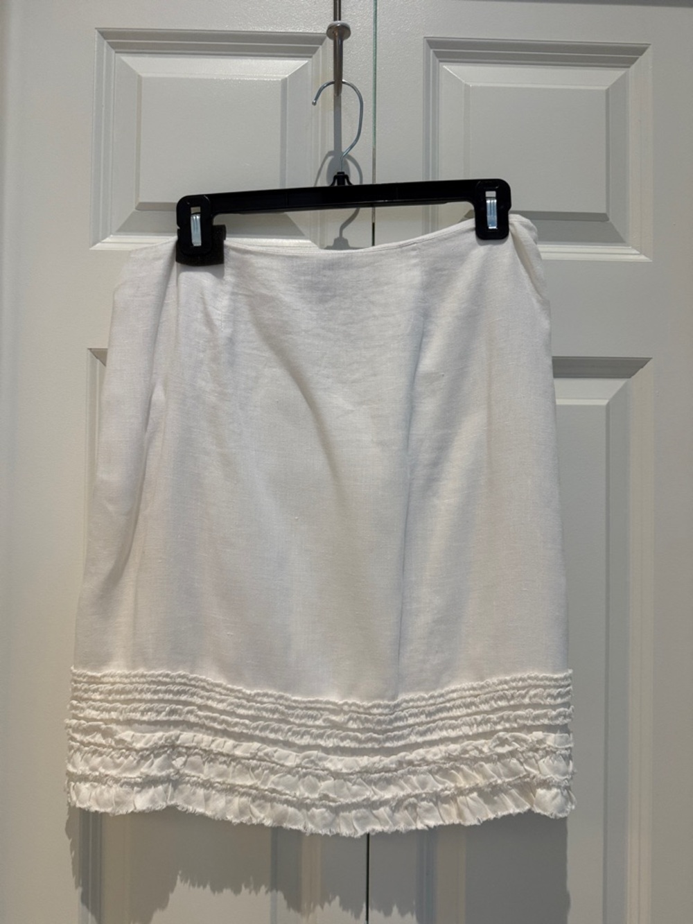 Tommy Bahama White Ruffle-Hem Mini Skirt